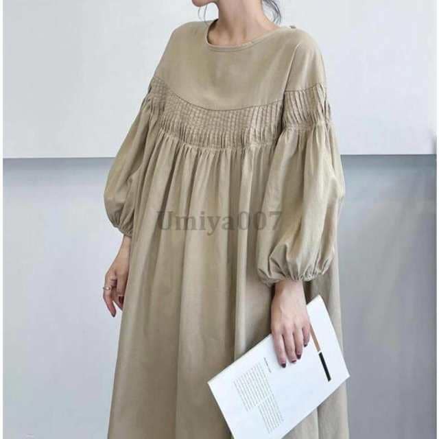 ロングワンピース ワンピース レディース ゆったり 春ワンピ 九分袖 Aライン シャツワンピース 綿 大きいサイズ 体型カバー 大人 可愛い コットン 春夏