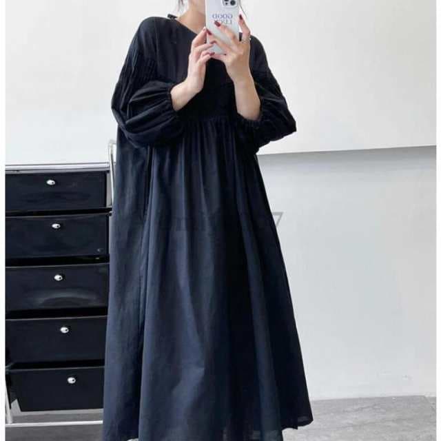 ロングワンピース ワンピース レディース ゆったり 春ワンピ 九分袖 Aライン シャツワンピース 綿 大きいサイズ 体型カバー 大人 可愛い コットン 春夏