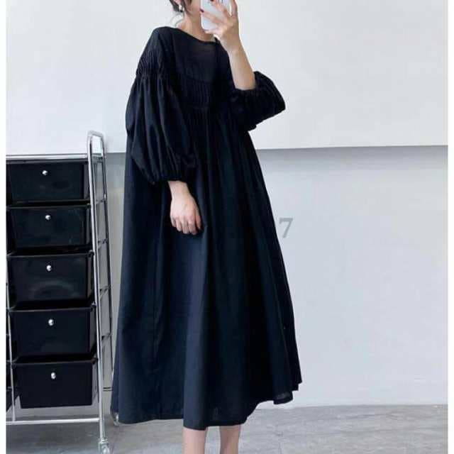 ロングワンピース ワンピース レディース ゆったり 春ワンピ 九分袖 Aライン シャツワンピース 綿 大きいサイズ 体型カバー 大人 可愛い コットン 春夏