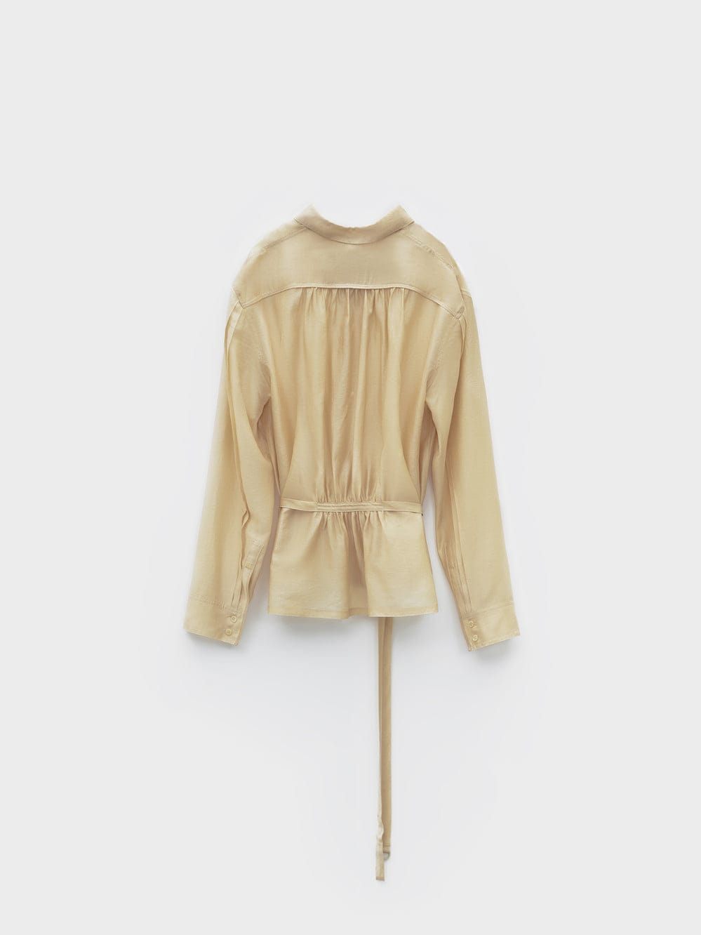 【LOW CLASSIC】 26SS SEE-THROUGH SHIRRED BACK BLOUSE : YELLOW_2