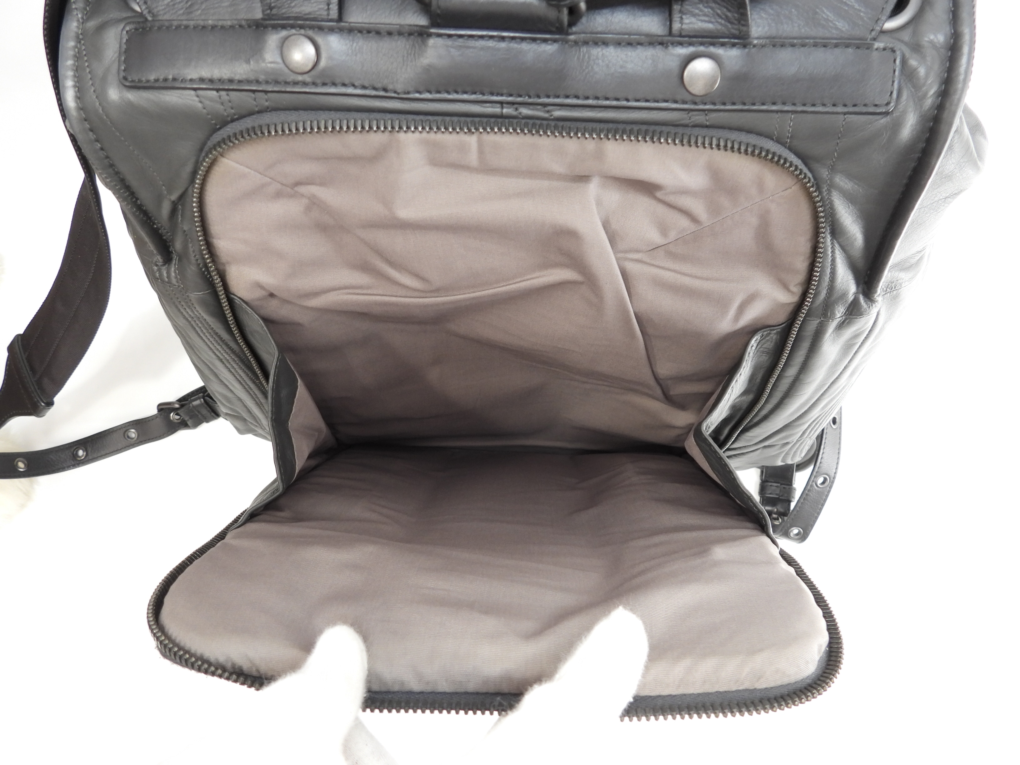 バックパック ラムスキンレザー 灰 リュックサック ハンドバッグ@B05308902Z バックパック ラムスキンレザー 灰 リュックサック ハンドバッグ@B05308902Z