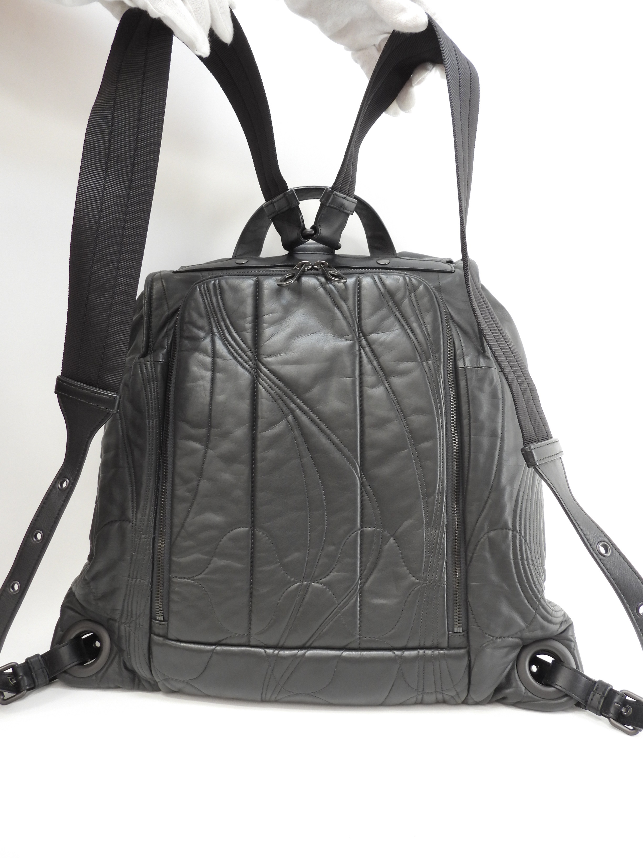 バックパック ラムスキンレザー 灰 リュックサック ハンドバッグ@B05308902Z バックパック ラムスキンレザー 灰 リュックサック ハンドバッグ@B05308902Z