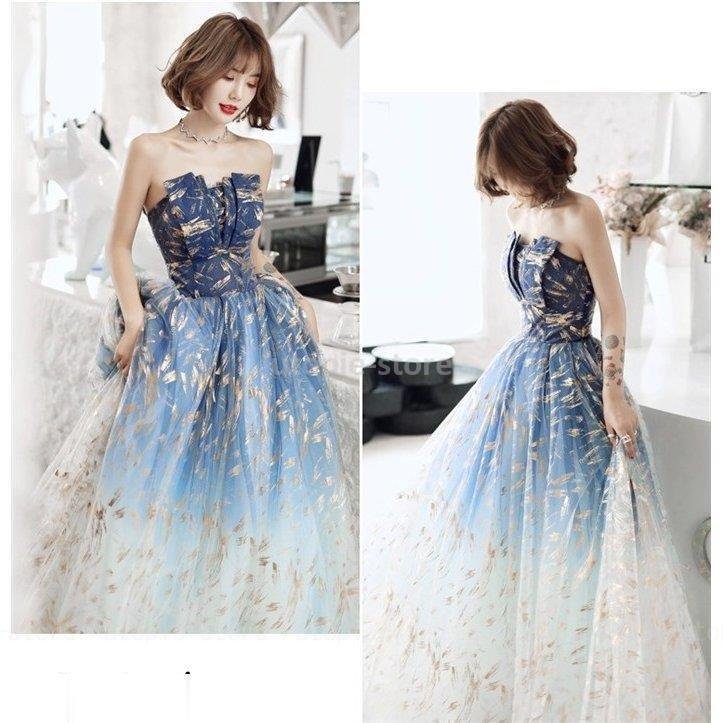 イブニングドレス 花嫁ドレス カラードレス ロングドレス 発表会 演奏会 ワンピース レディース パ