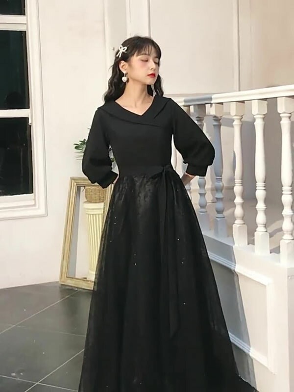 ウェディングドレス ウエディングドレス カラードレス ファスナー ブラック 8分袖 秋春 カクテルドレス ロングドレス パーティードレス 発表会ドレス 演奏会 ステージドレス フォマール 黒 イブニン ウェディングドレス ウエディングドレス カラードレス ファスナー ブラック 8分袖 秋春 カクテルドレス ロングドレス パーティードレス 発表会ドレス 演奏会 ステージドレス フォマール 黒 イブニン