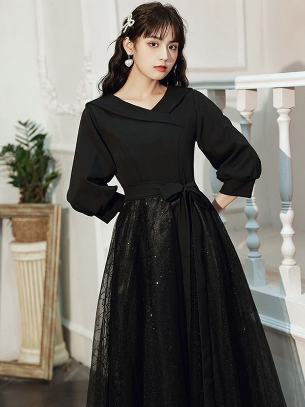 ウェディングドレス ウエディングドレス カラードレス ファスナー ブラック 8分袖 秋春 カクテルドレス ロングドレス パーティードレス 発表会ドレス 演奏会 ステージドレス フォマール 黒 イブニン ウェディングドレス ウエディングドレス カラードレス ファスナー ブラック 8分袖 秋春 カクテルドレス ロングドレス パーティードレス 発表会ドレス 演奏会 ステージドレス フォマール 黒 イブニン