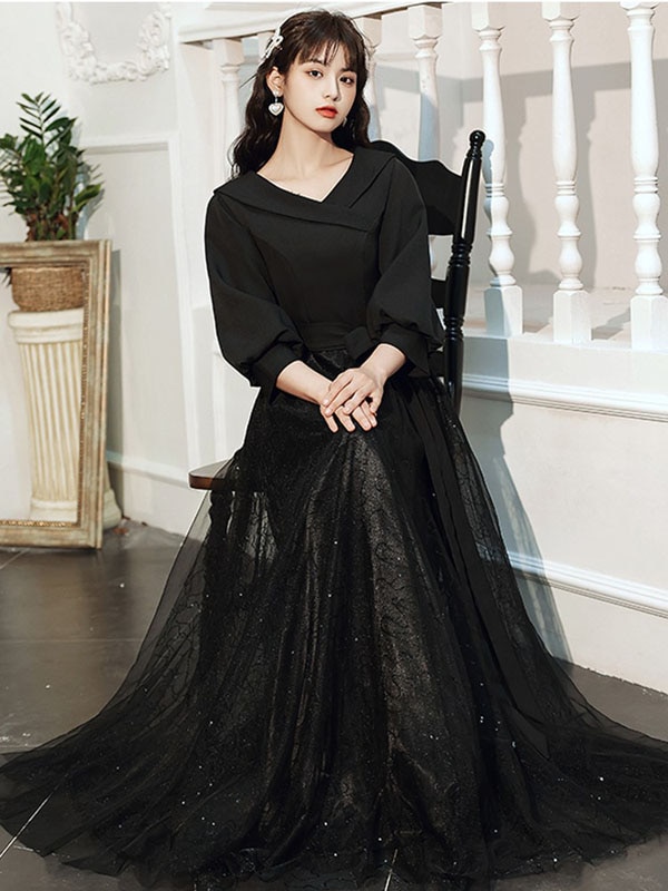 ウェディングドレス ウエディングドレス カラードレス ファスナー ブラック 8分袖 秋春 カクテルドレス ロングドレス パーティードレス 発表会ドレス 演奏会 ステージドレス フォマール 黒 イブニン ウェディングドレス ウエディングドレス カラードレス ファスナー ブラック 8分袖 秋春 カクテルドレス ロングドレス パーティードレス 発表会ドレス 演奏会 ステージドレス フォマール 黒 イブニン