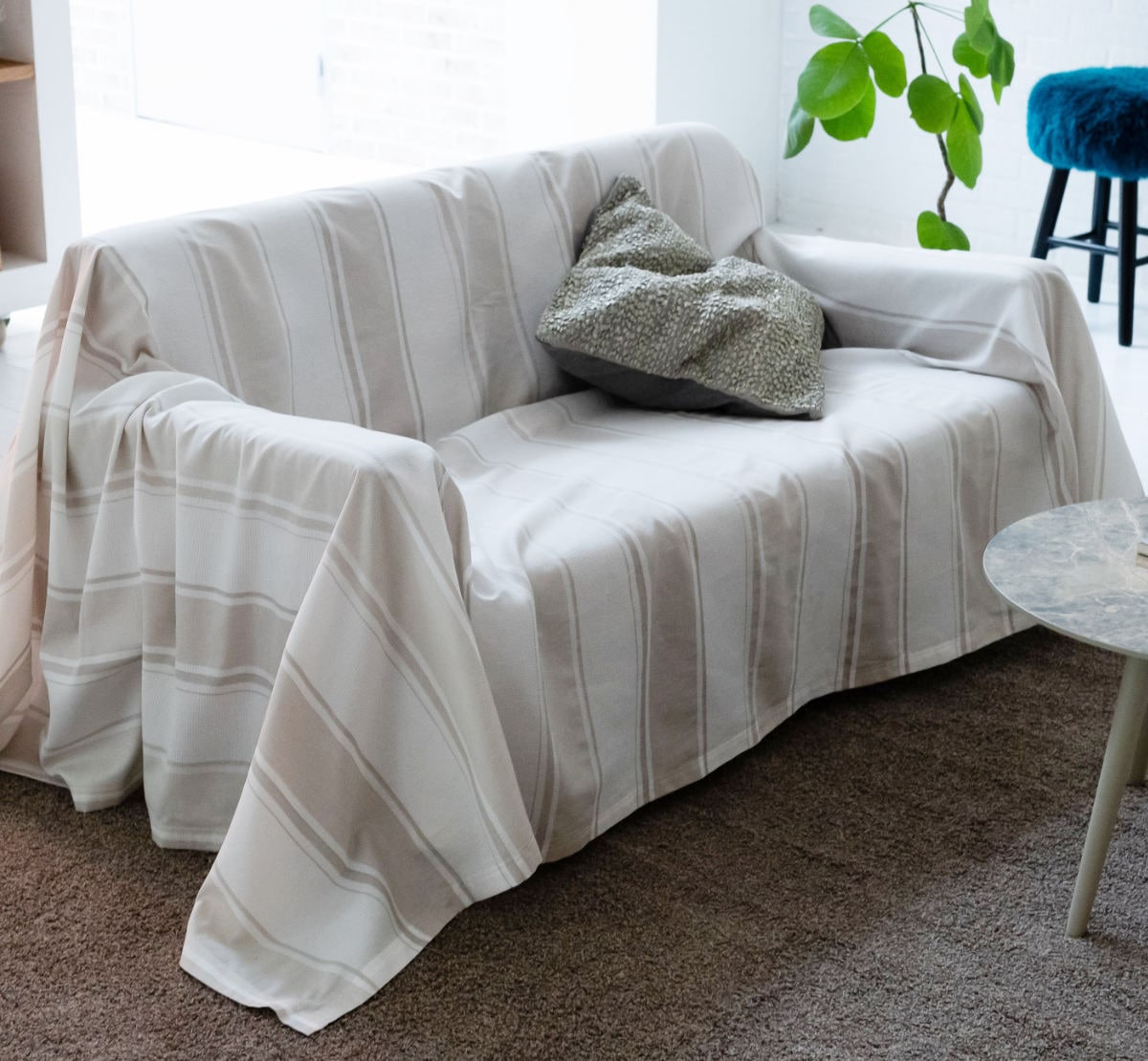 マルチカバー Fab the Home 210x270cm L シックストライプ 綿100％