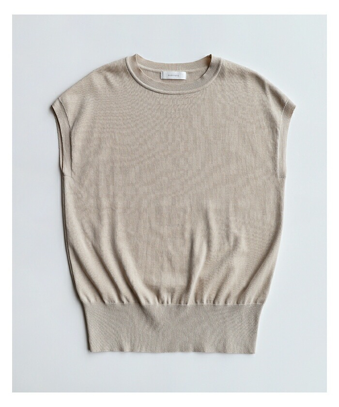 【メール便対応C】【】ノースリーブ コットン ニット レディース トップス プルオーバー サマーニット 柔らか 日本製 綿100% リブ 体型カバー ベーシック 大人 シンプル きれいめ 抜け感 M/