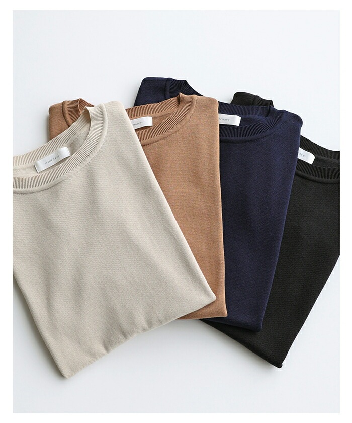 【メール便対応C】【】ノースリーブ コットン ニット レディース トップス プルオーバー サマーニット 柔らか 日本製 綿100% リブ 体型カバー ベーシック 大人 シンプル きれいめ 抜け感 M/