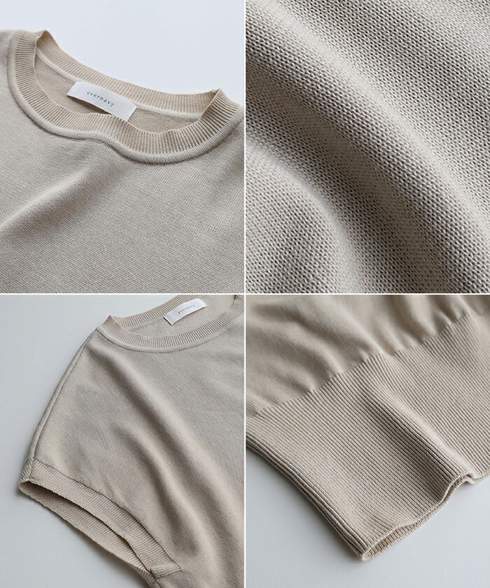 【メール便対応C】【】ノースリーブ コットン ニット レディース トップス プルオーバー サマーニット 柔らか 日本製 綿100% リブ 体型カバー ベーシック 大人 シンプル きれいめ 抜け感 M/