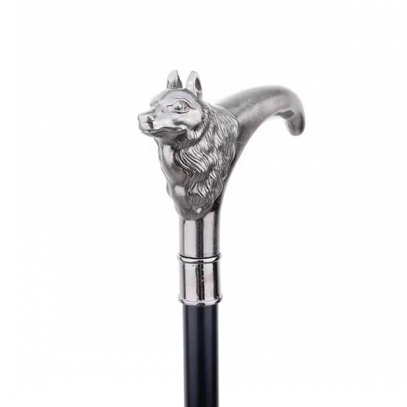 杖 ウルフ 狼 つえ ステッキ おしゃれ 高級 男性 女性 撮影 イベント 金属 シルバー ウォーキングスティック ソリッド ヴィンテージ デザイナー レトロ