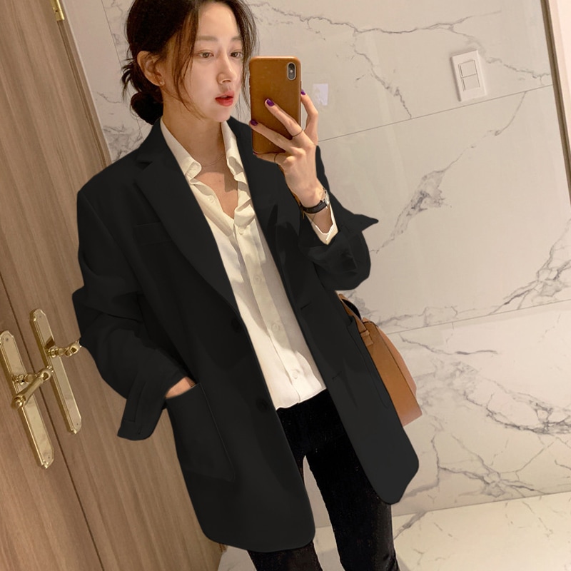 ジャケット 羽織 テーラード 長袖 前開き ストレート かわいい 大人可愛い きれいめ シンプル カジュアル 春 秋 学生 通学 オフィス デート お出かけ 韓国 モテ L XL ブラック