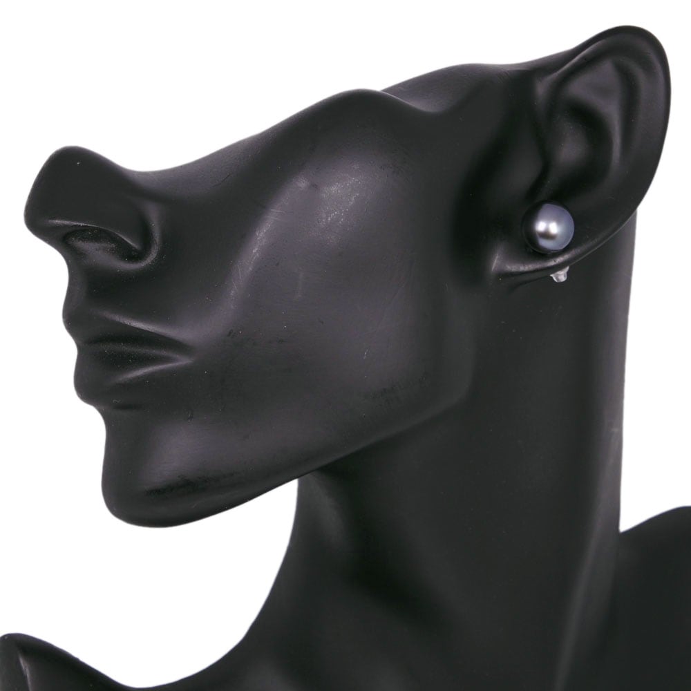 真珠 ピアス 10.5,10.7mm ブラックパール(黒蝶真珠) 約4g レディース 中古品 Aランク 真珠 ピアス 10.5,10.7mm ブラックパール(黒蝶真珠) 約4g レディース 中古品 Aランク