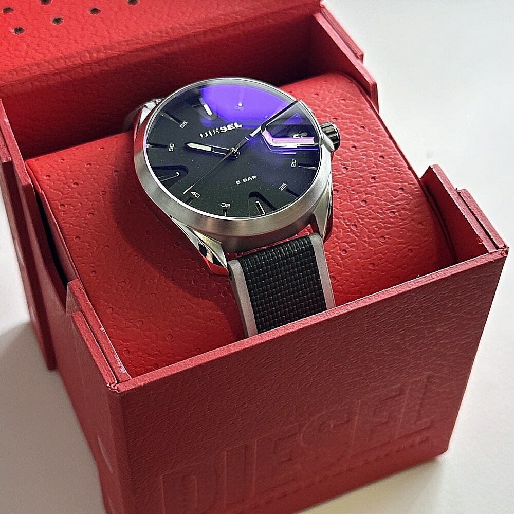 DEISEL ディーゼル 時計 メンズ 腕時計 手表 MS9 エムエスナイン 偏光ガラス グレー ネオンイエロー ナイロン レザー DZ1902 ビジネス 男性 誕生日ギフト 記念日 クリスマス プレ