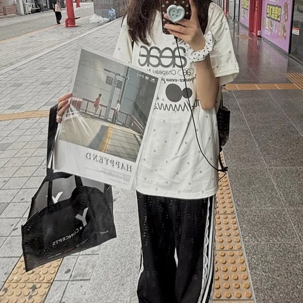Qoo10] aeae WEB LOGO DOT T-SHIRT