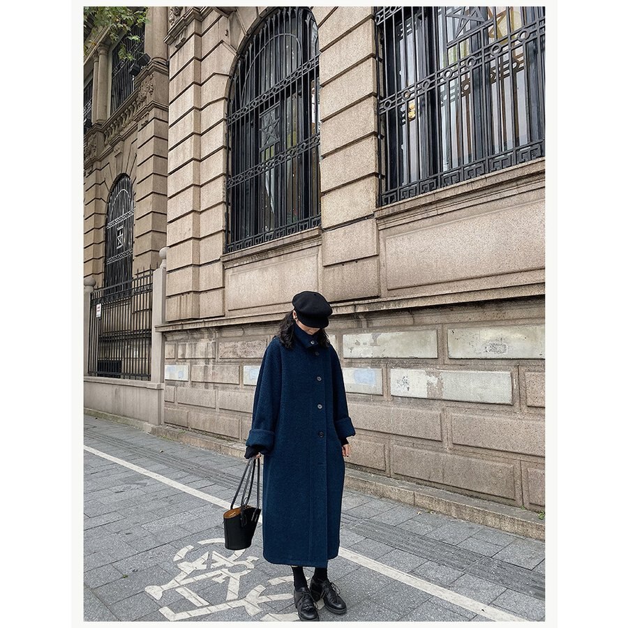 チェスターコート レディース 秋冬 40代 チェスターコート 黒 ロング丈 ラシャコートひざ下 厚手