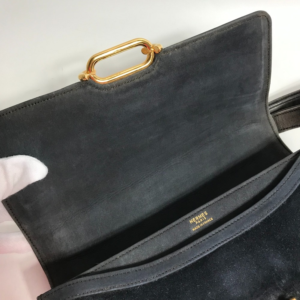 ショルダーバッグ フォンスベル 24 肩掛け ヴィンテージ ハンドバッグ カバン スエード グレー系/ネイビー系