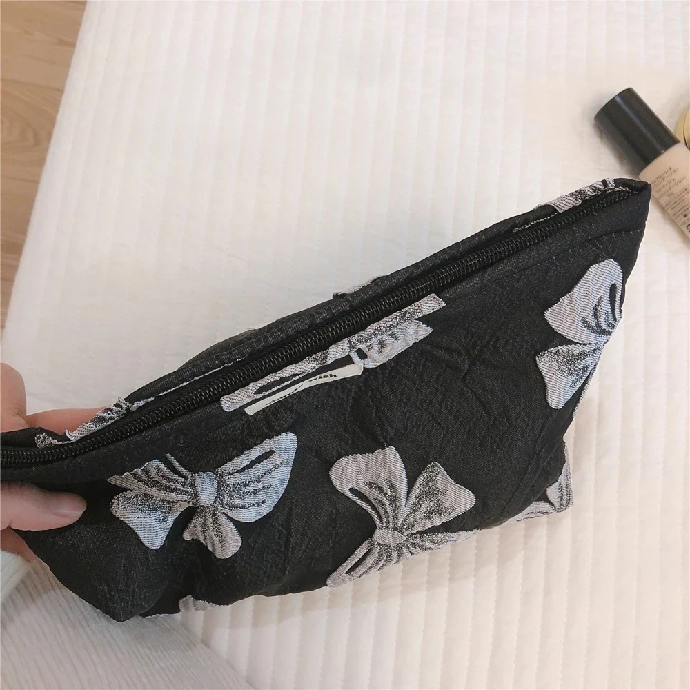 1つ買うと10個無料化粧ポーチ化粧　化粧品収納　カジュアル 女の子　便利　ハンド 大容量　リボン柄化粧ポーチ