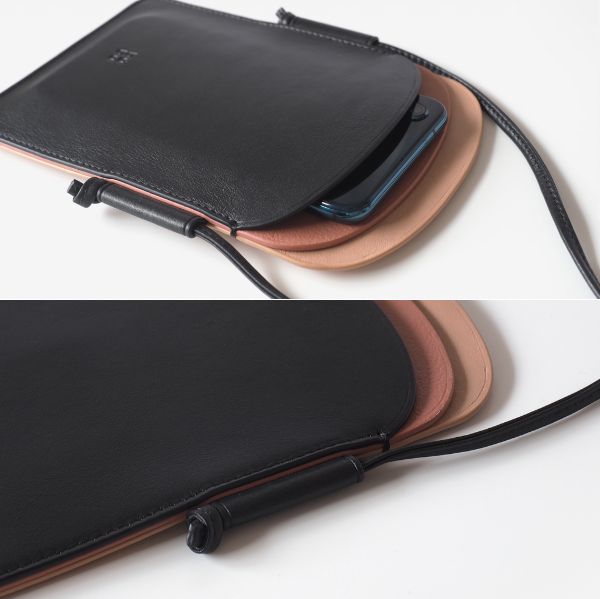 dudubags スリム スマホショルダー ブラック ピンク 牛革 かわいい スマホポーチ レザー スマホポシェット レディース 縦型 正規品_8