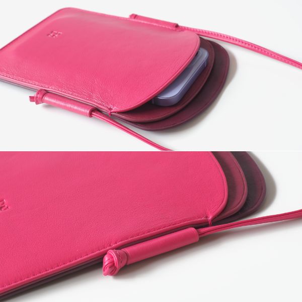 dudubags スリム スマホショルダー ブラック ピンク 牛革 かわいい スマホポーチ レザー スマホポシェット レディース 縦型 正規品_12