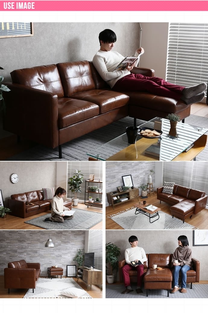 3人掛け カウチソファー 幅165cm ヴィンテージ調 PVCレザー 背面クッション 脚取り外し可能 ローソファ― 3人掛け カウチソファー 幅165cm ヴィンテージ調 PVCレザー 背面クッション 脚取り外し可能 ローソファ―