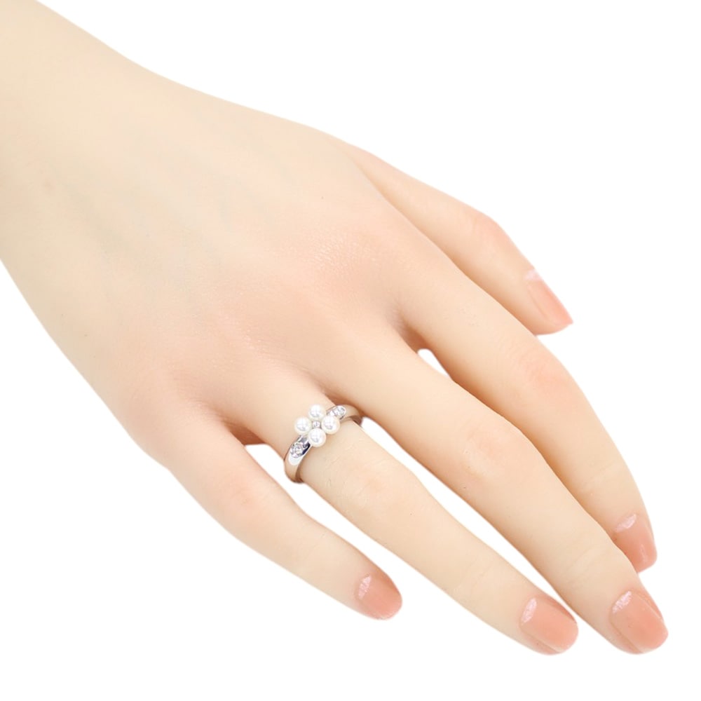 ミキモト リング 指輪 9号 18金 K18ホワイトゴールド ダイヤモンド