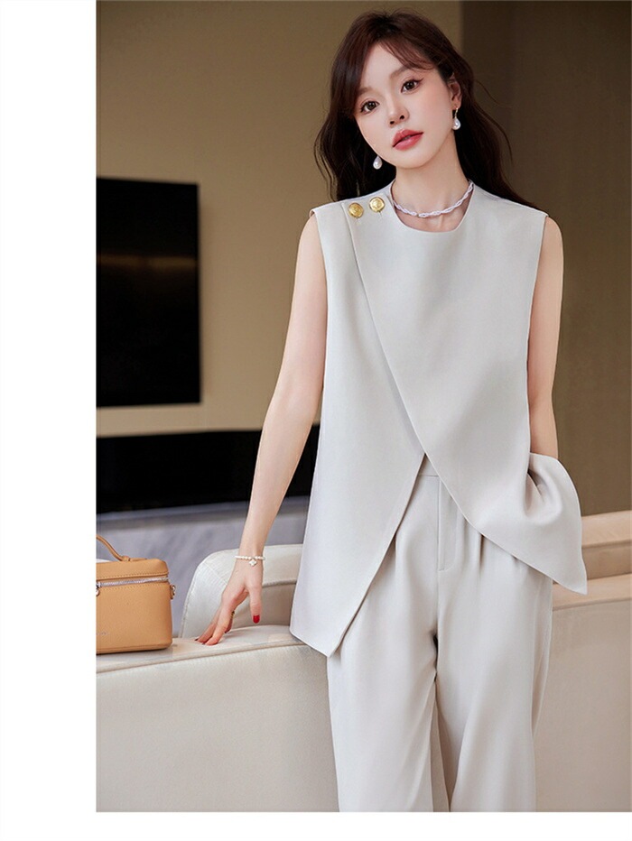 セットアップ パンツスーツ セレモニー レディース ノースリーブ ジレ 夏 春 秋 2点セット 上下セット タンク パンツ きれいめ ハイウェストスカート スーツ 洗える カジュアル フォーマル 面接 セットアップ パンツスーツ セレモニー レディース ノースリーブ ジレ 夏 春 秋 2点セット 上下セット タンク パンツ きれいめ ハイウェストスカート スーツ 洗える カジュアル フォーマル 面接