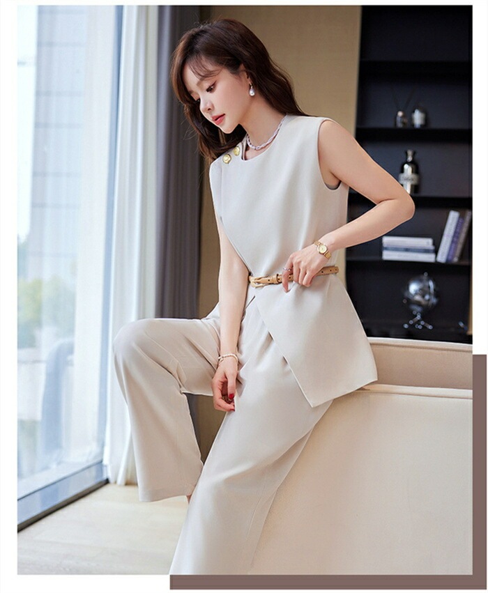 セットアップ パンツスーツ セレモニー レディース ノースリーブ ジレ 夏 春 秋 2点セット 上下セット タンク パンツ きれいめ ハイウェストスカート スーツ 洗える カジュアル フォーマル 面接 セットアップ パンツスーツ セレモニー レディース ノースリーブ ジレ 夏 春 秋 2点セット 上下セット タンク パンツ きれいめ ハイウェストスカート スーツ 洗える カジュアル フォーマル 面接