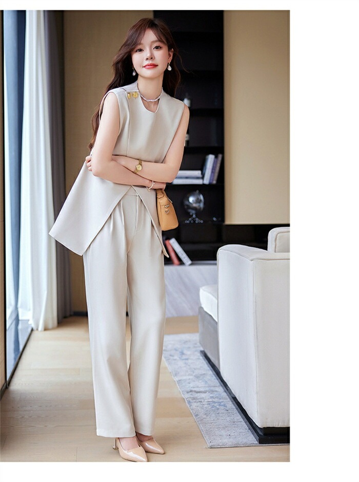 セットアップ パンツスーツ セレモニー レディース ノースリーブ ジレ 夏 春 秋 2点セット 上下セット タンク パンツ きれいめ ハイウェストスカート スーツ 洗える カジュアル フォーマル 面接 セットアップ パンツスーツ セレモニー レディース ノースリーブ ジレ 夏 春 秋 2点セット 上下セット タンク パンツ きれいめ ハイウェストスカート スーツ 洗える カジュアル フォーマル 面接