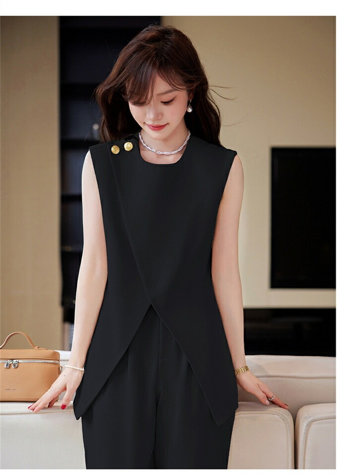 セットアップ パンツスーツ セレモニー レディース ノースリーブ ジレ 夏 春 秋 2点セット 上下セット タンク パンツ きれいめ ハイウェストスカート スーツ 洗える カジュアル フォーマル 面接 セットアップ パンツスーツ セレモニー レディース ノースリーブ ジレ 夏 春 秋 2点セット 上下セット タンク パンツ きれいめ ハイウェストスカート スーツ 洗える カジュアル フォーマル 面接