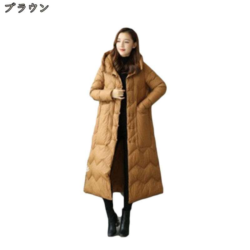 レディース ダウンジャケット 冬 厚手 防寒服 アウトドア ロングコート フードコート 無地 ファー 防風 柔らかい 中綿コート 韓国風 軽量 ファッション 暖かい ボリューム 厚手 軽量 バイク 通
