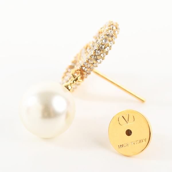 バレンチノ ピアス アクセサリー J0E36 QVS Vロゴ シグネチャー スワロフスキー クリスタル パール レディース ゴールド バレンチノ ピアス アクセサリー J0E36 QVS Vロゴ シグネチャー スワロフスキー クリスタル パール レディース ゴールド