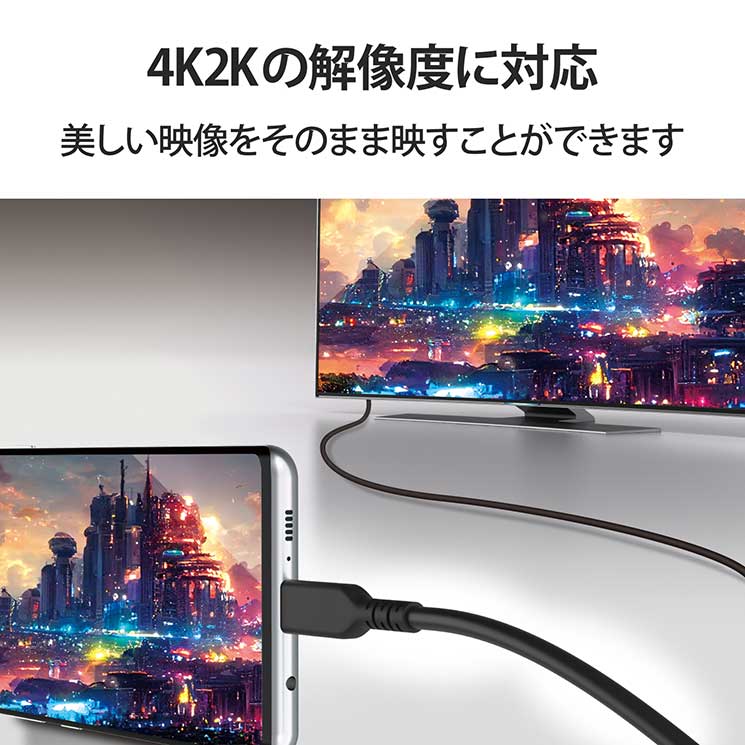 USB Type-C to HDMI 変換 ケーブル 3m 4K 60Hz 断線に強い 高耐久 【Windows PC Chromebook MacBook Pro / Air iPad A