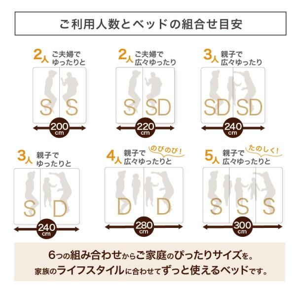 ワイドキングベッド 220cm シングル セミダブル (S+SD) セット 宮棚 コンセント付 引き出し ベッド下収納 連結金具 フレーム単品