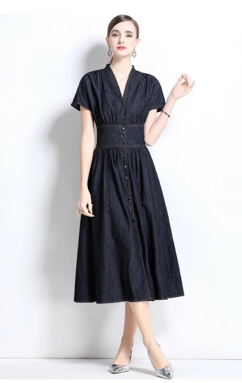 ミディアム丈ワンピース ひざ丈ワンピース 半袖 Vネック きれいめ 上品 オフィスカジュアル レディース大きいサイズ レディース 春夏 結婚式 きれいめ タイト フォーマル 大人 上品 チュニック o