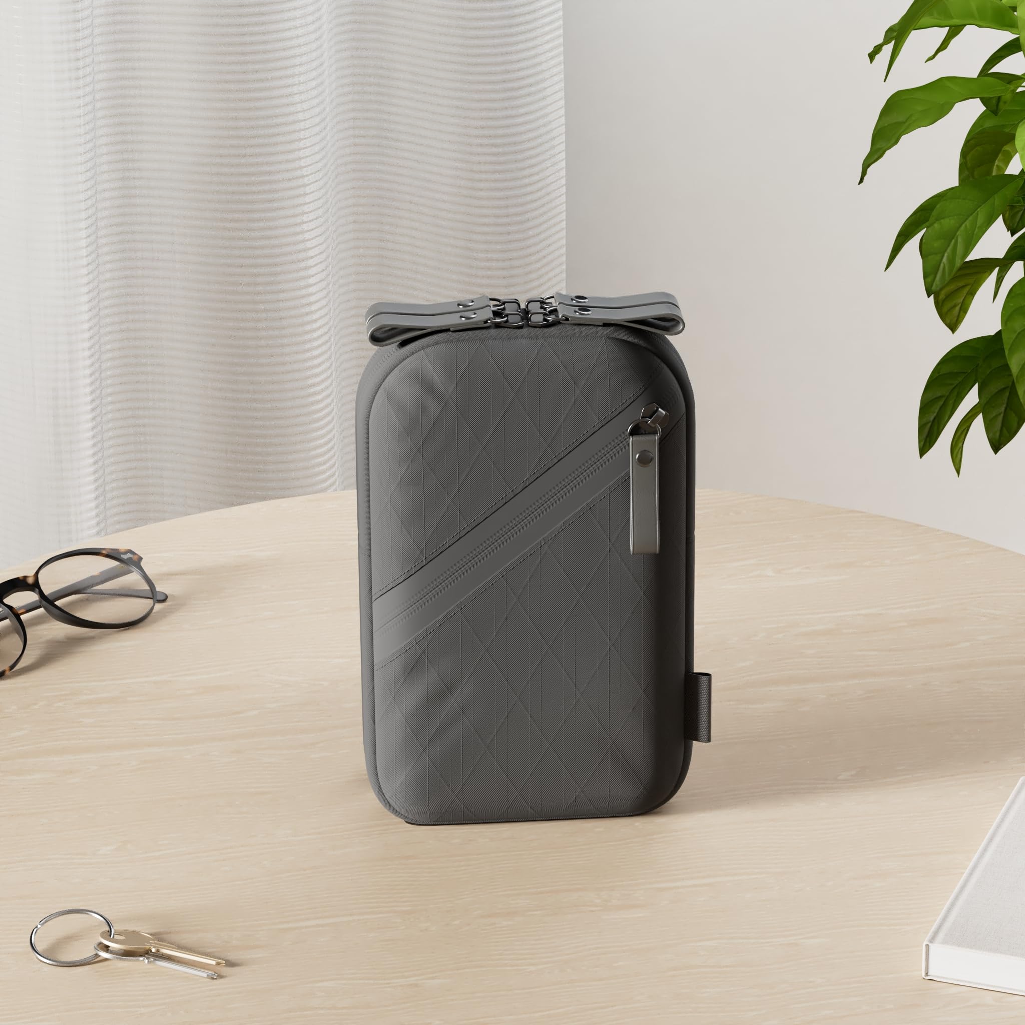 [GRINER] MonoMax掲載 Zpac スマホポーチ スキミング防止 撥水 ショルダーポーチ メンズ ベルトポーチ セキュリティー (ブラック)