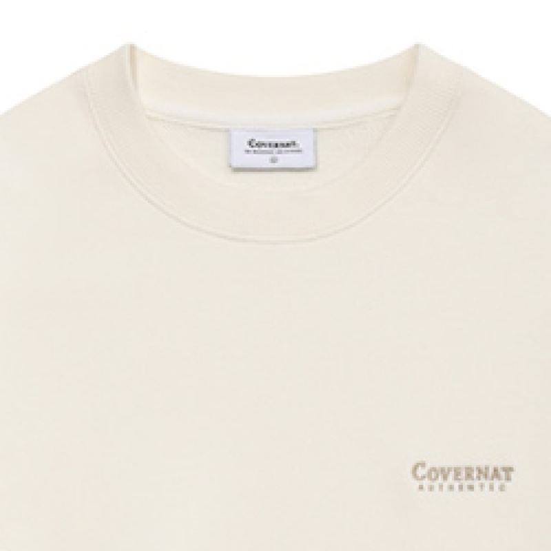 COVERNAT スモールオーセンティックロゴスウェットシャツアイボリー mdprevattcaulkingandwaterproofing.com