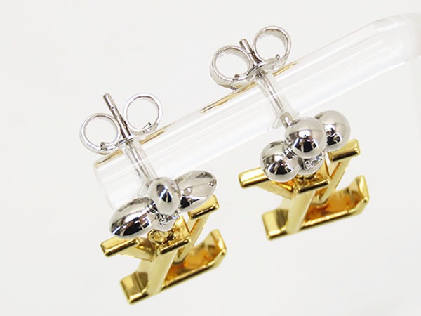 美品ルイヴィトンパンダントLVアイコニックフラワーピアスフラワーグラムスイングピアスゴールドシルバーM01287 美品ルイヴィトンパンダントLVアイコニックフラワーピアスフラワーグラムスイングピアスゴールドシルバーM01287