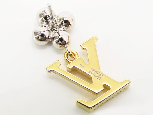 美品ルイヴィトンパンダントLVアイコニックフラワーピアスフラワーグラムスイングピアスゴールドシルバーM01287 美品ルイヴィトンパンダントLVアイコニックフラワーピアスフラワーグラムスイングピアスゴールドシルバーM01287