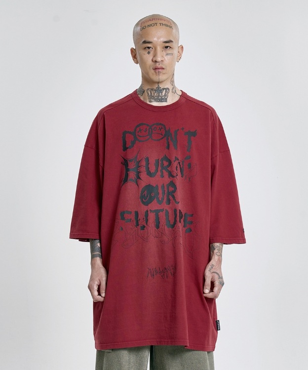 【AJO AJOBYAJO】24SS★ [PBA] DBOF Collage T-Shirt PBA] Tribal AJO T-Shirt [CHARCOAL] - AJOBYAJO