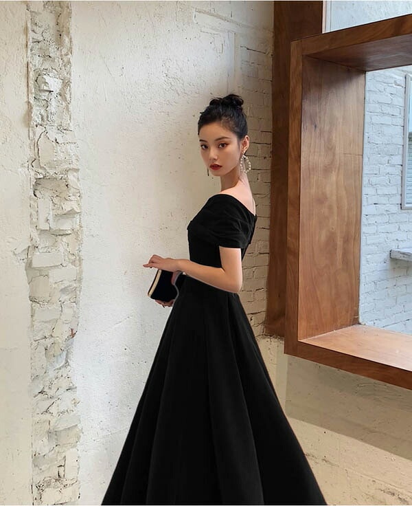 人気新品M ブラック ドレス ロングドレス 演奏会 オフショルダー 大人 ピアノ 発表会 母親 結婚式 体型カバー 謝恩会 卒業式 花嫁 ステージ 20代 30代 40代 da051n1jckc /・