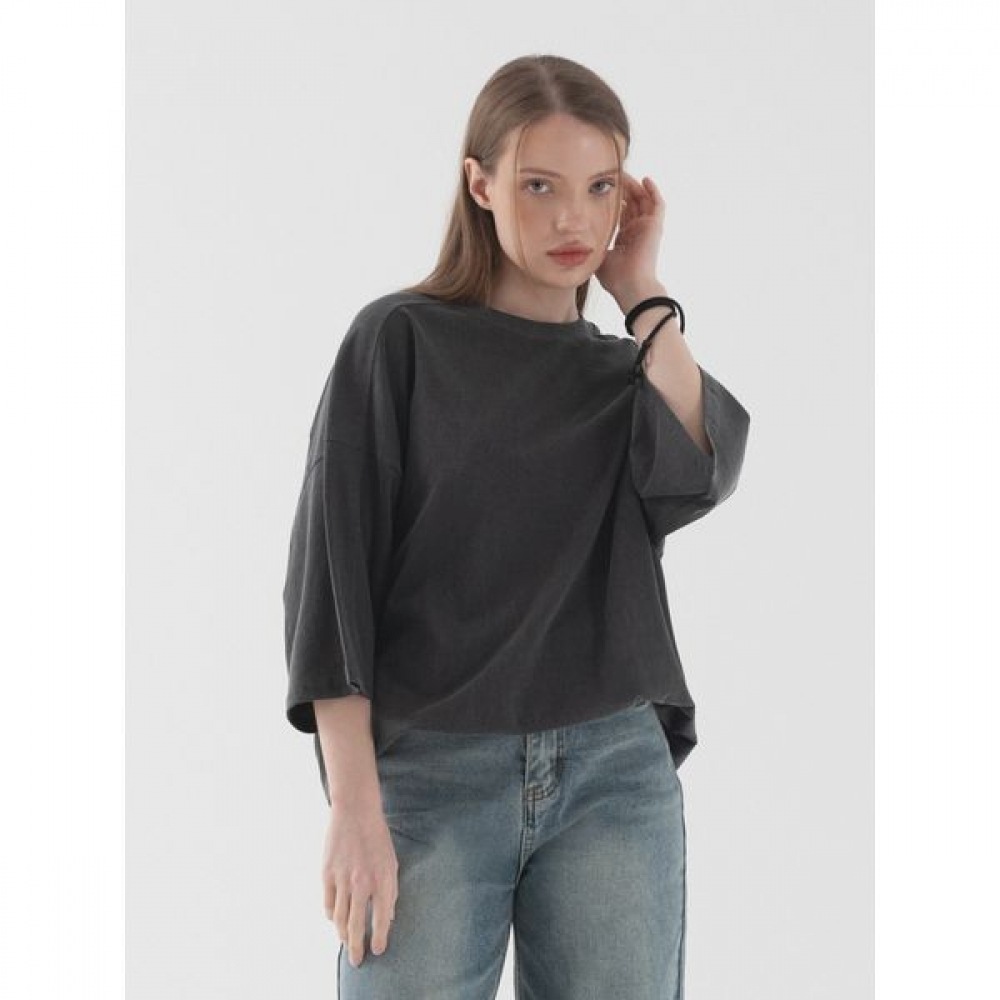 [Pianer] ピグメントインシジョンオーバーフィット半袖Tシャツ (チャコール) bintaro888.net