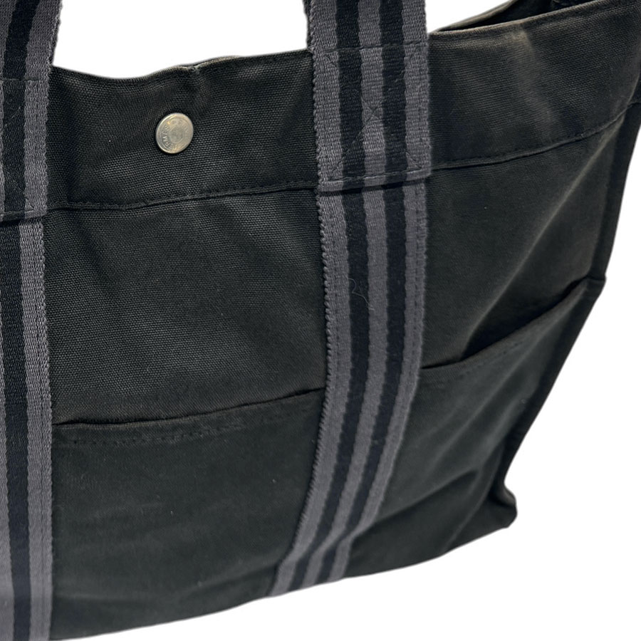 エルメス HERMES ハンドバッグ トートバッグ フールトゥMM キャンバス ブラック ユニセックス z2608