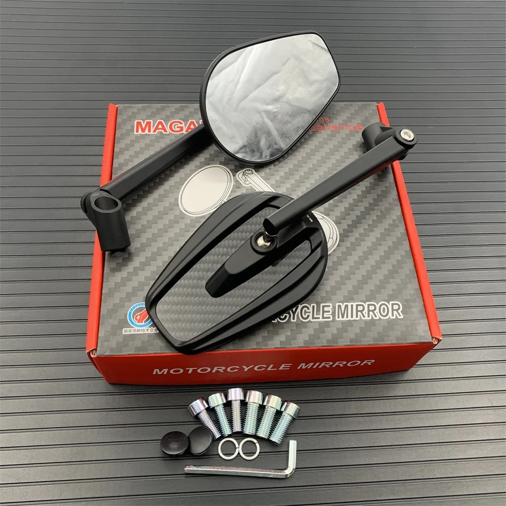 カーボンファイバー製オートバイミラー スクーター用 8mm 10mm B