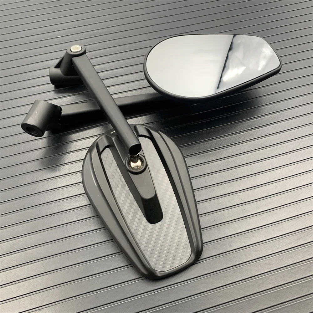 カーボンファイバー製オートバイミラー スクーター用 8mm 10mm B