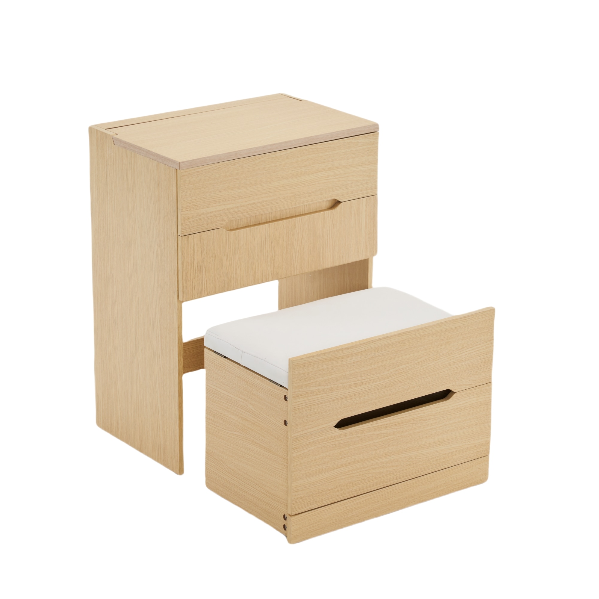 国内発送！ドレッサー 化粧台 ドレッサーセット 3色調節 鏡台 LEDミラー コンパクト 引き出し付き デスク スツール付き 収納 可愛い おしゃれ メイク台 化粧台 収納 化粧テーブル 収納付き 椅