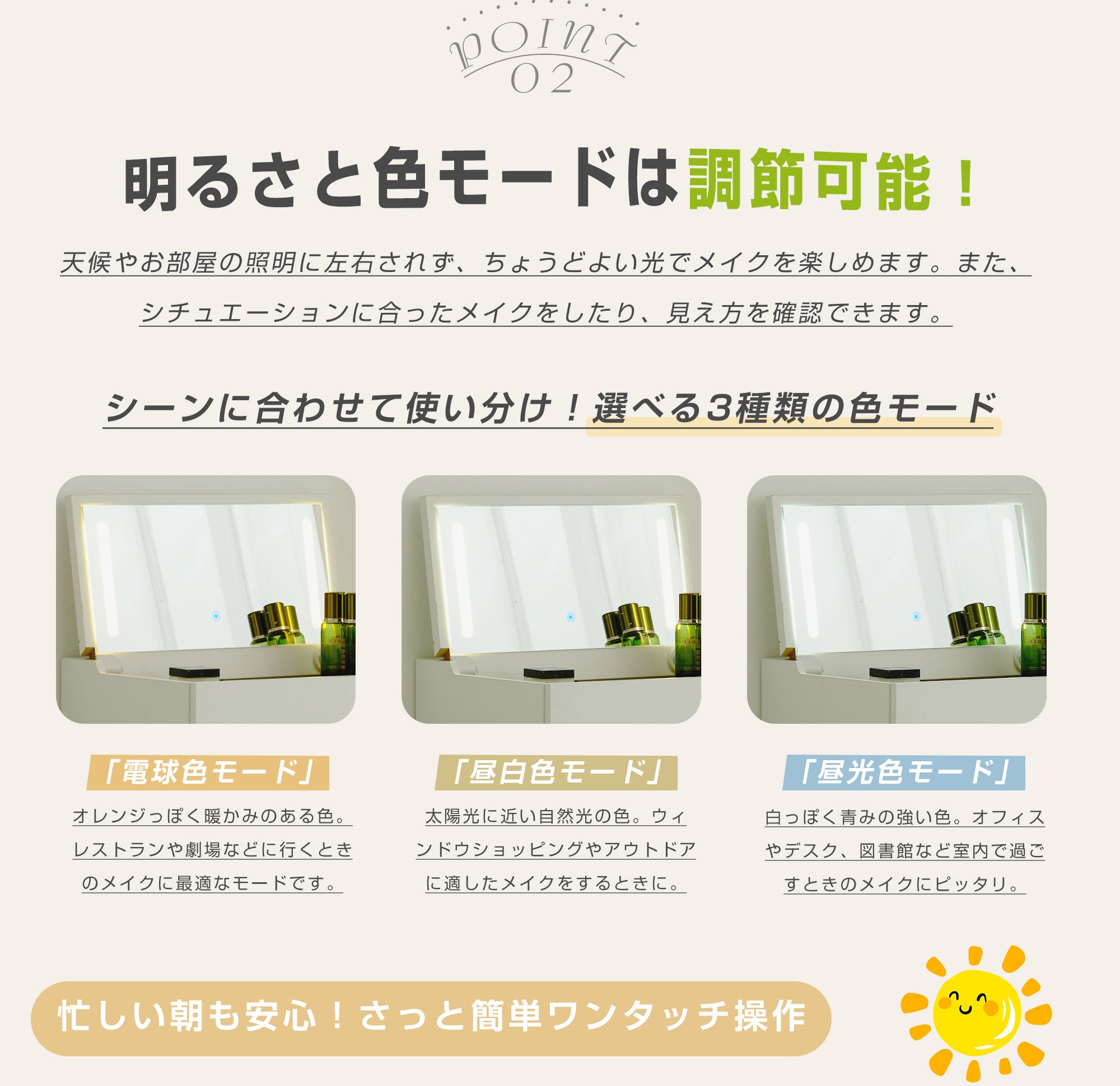 国内発送！ドレッサー 化粧台 ドレッサーセット 3色調節 鏡台 LEDミラー コンパクト 引き出し付き デスク スツール付き 収納 可愛い おしゃれ メイク台 化粧台 収納 化粧テーブル 収納付き 椅