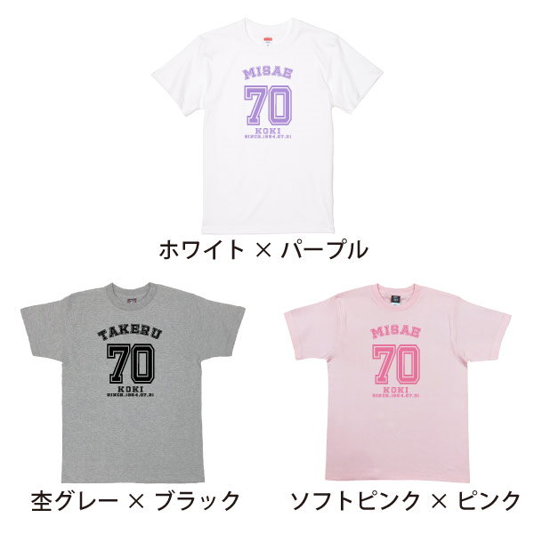 Ｂ４　12名様　古希祝い　郵送前確認あり Qoo10] 古希 祝い 名入れ ユニフォーム Tシャ