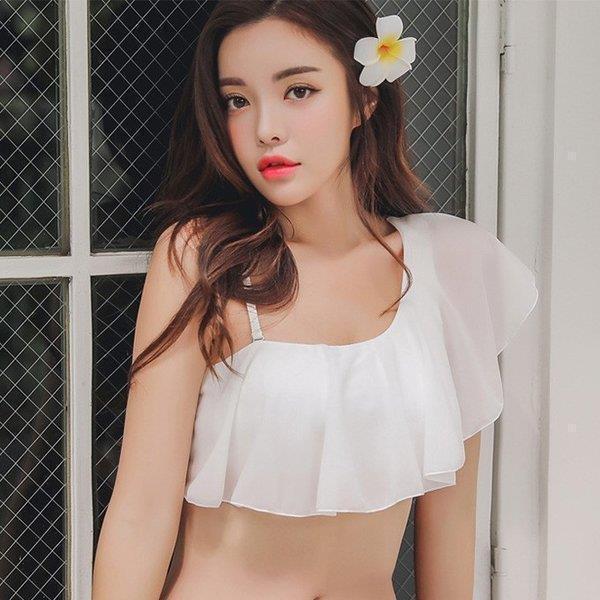 水着セット ビキニ水着レディース花柄フリルトップスワンショルダー花柄ビキニビーチプールパット付 水着セット ビキニ水着レディース花柄フリルトップスワンショルダー花柄ビキニビーチプールパット付