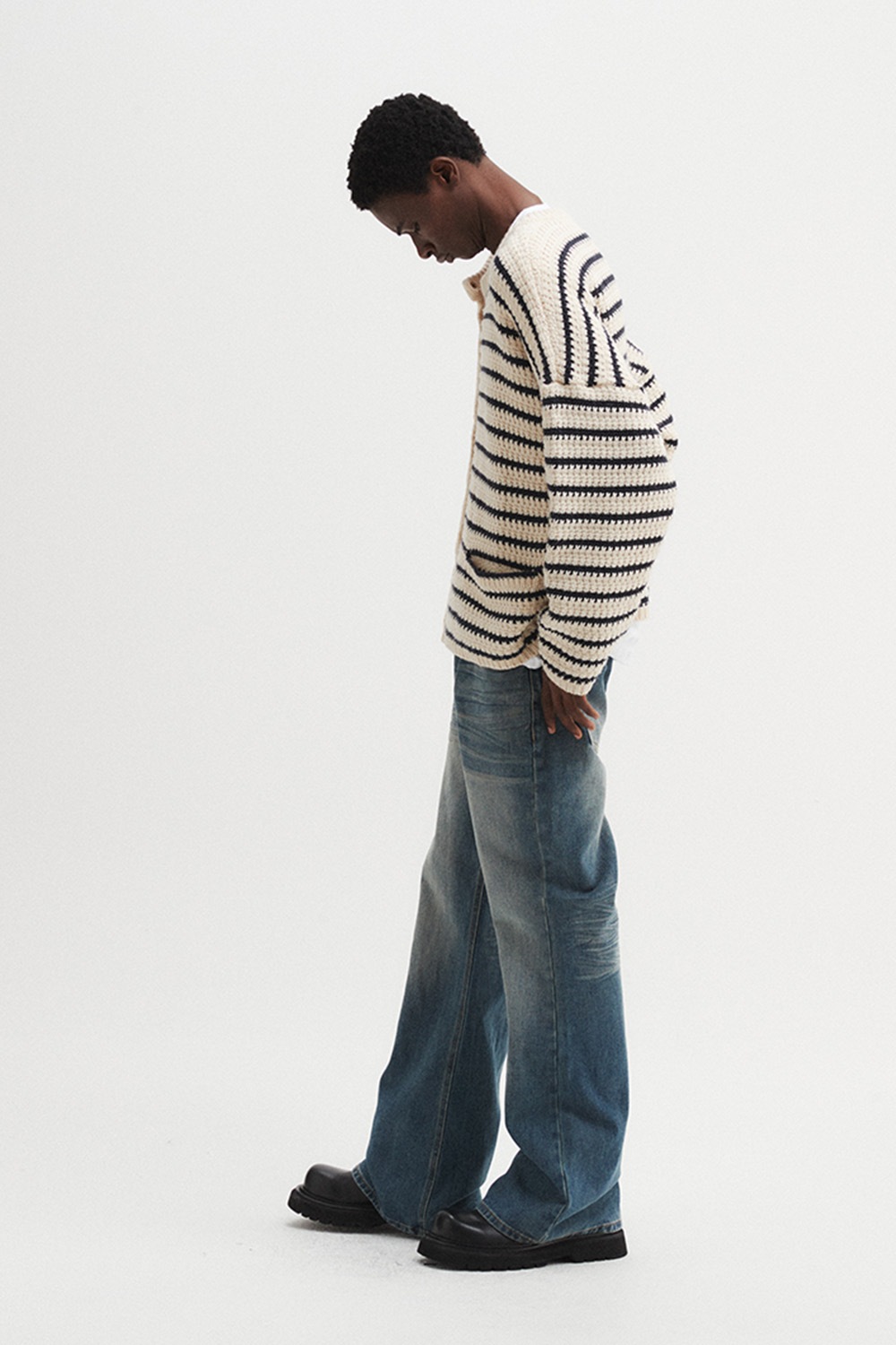 【DNSR】 STRIPE ROUND CARDIGAN : 2COLORS 【DNSR】 STRIPE ROUND CARDIGAN : 2COLORS